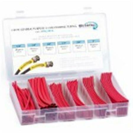 TECHFLEX 6 in. Shrinkflex Heat Shrink Tubing Kit, 2 - 1 Shrink, Red, 110PK HSK2-RD-K